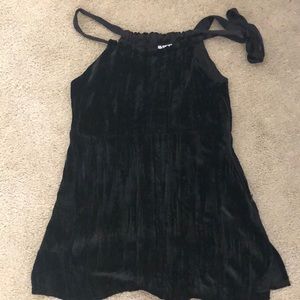 Ivy Jane Black Velvet shirt with tie at neck